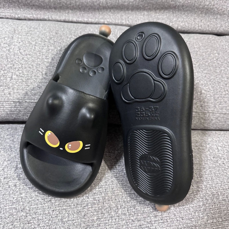 Water Shoes - 새롭고 귀여운 3D 검은 고양이 발바닥