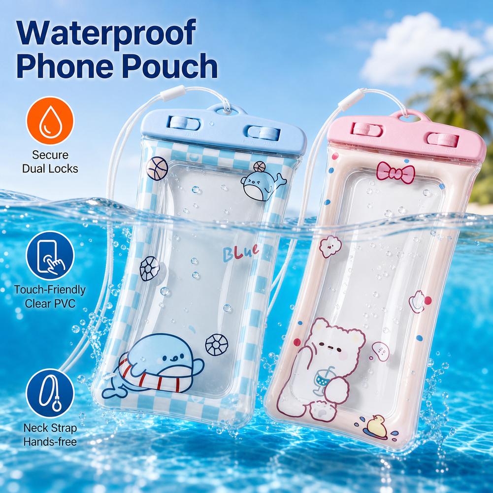 Dry Bag Waterproof - 귀여운 곰돌이 방수폰케이스 투명 수중 드라이백
